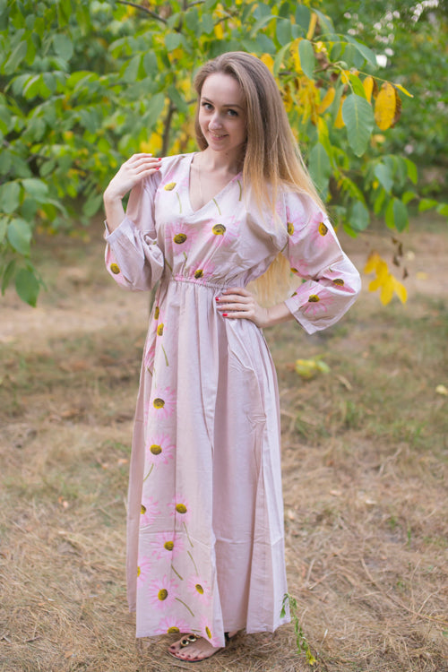 Champagne Shape Me Pretty Style Caftan in Falling Daisies Pattern