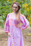 Lilac My Peasant Dress Style Caftan in Falling Daisies Pattern