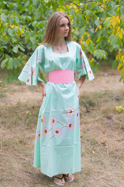 Mint Beauty, Belt and Beyond Style Caftan in Falling Daisies