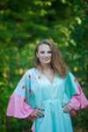 Mint Ballerina Style Caftan in Falling Daisies