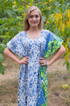 Blue Side Strings Sweet Style Caftan in Falling Leaves Pattern