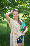 Cream Peach Beach Days Style Caftan in Falling Leaves