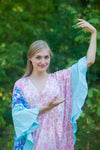 Pink Ballerina Style Caftan in Falling Leaves