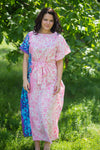 Pink Divinely Simple Style Caftan in Falling Leaves Pattern