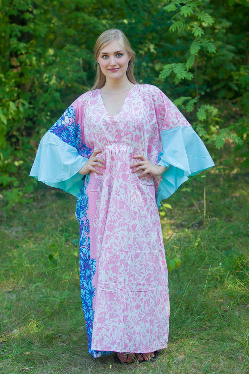 Pink Ballerina Style Caftan in Falling Leaves