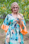 Aqua Pretty Princess Style Caftan in Flamingo Watercolor Pattern