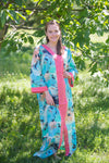 Aqua The Glow-within Style Caftan in Flamingo Watercolor Pattern