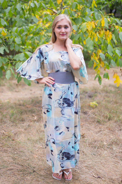 Gray Beauty, Belt and Beyond Style Caftan in Flamingo Watercolor