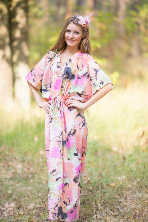 Pink The Drop-Waist Style Caftan in Flamingo Watercolor Pattern