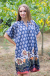 Gray Sunshine Style Caftan in Floral Bordered Pattern