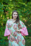 Mint Ballerina Style Caftan in Floral Posy
