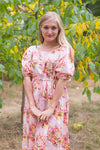 Pink Cut Out Cute Style Caftan in Floral Posy Pattern