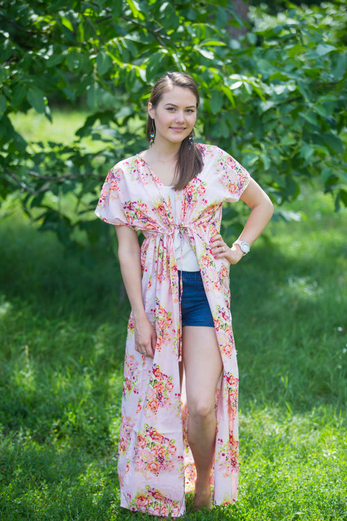 Pink Beach Days Style Caftan in Floral Posy