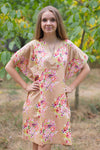 Taupe Sunshine Style Caftan in Floral Posy Pattern