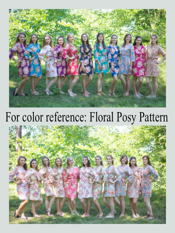 Gray Unfurl Style Caftan in Floral Posy Pattern