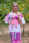 Pink Beauty, Belt and Beyond Style Caftan in Floral Watercolor Painting