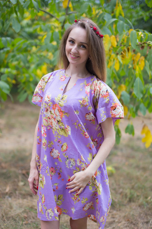 Lilac Sunshine Style Caftan in Flower Rain Pattern