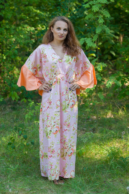 Pink Ballerina Style Caftan in Flower Rain
