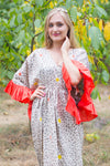 Light Brown Frill Lovers Style Caftan in Fun Leopard Pattern