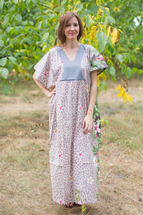 Light Brown Flowing River Style Caftan in Fun Leopard Pattern