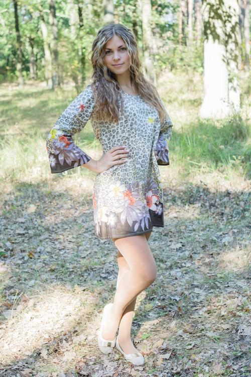 Light Green Bella Tunic Style Caftan in Fun Leopard Pattern