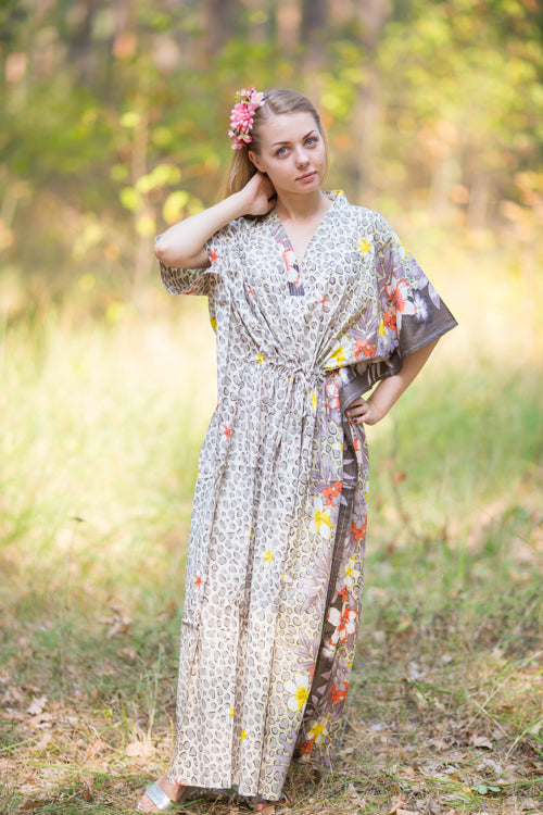 Light Green The Drop-Waist Style Caftan in Fun Leopard Pattern