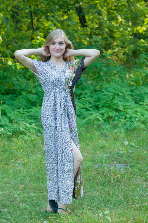 Off-white Dark Brown Beach Days Style Caftan in Fun Leopard