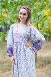 Gray My Peasant Dress Style Caftan in Geometric Chevron Pattern