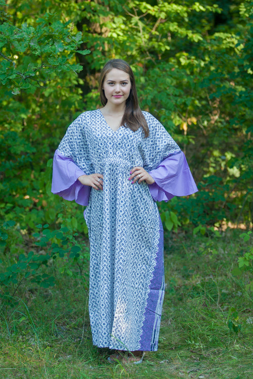 Gray Ballerina Style Caftan in Geometric Chevron