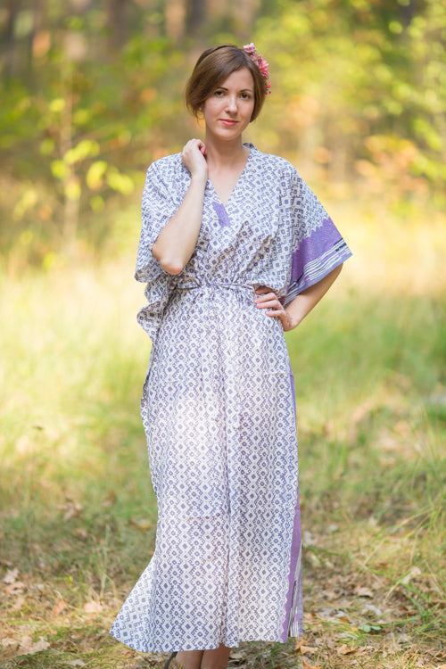 Gray The Drop-Waist Style Caftan in Geometric Chevron Pattern