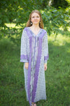 Gray The Glow-within Style Caftan in Geometric Chevron Pattern