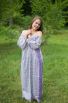 Mauve Serene Strapless Style Caftan in Geometric Chevron Pattern