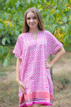 Pink Sunshine Style Caftan in Geometric Chevron Pattern