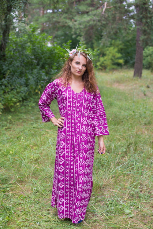 Purpal The Unwind Style Caftan in Tribal Aztec Pattern