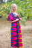 Magenta Cut Out Cute Style Caftan in Glowing Flame Pattern|Magenta Cut Out Cute Style Caftan in Glowing Flame Pattern|Glowing Flame