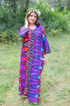 Purple The Unwind Style Caftan in Glowing Flame Pattern