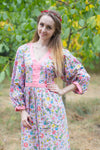 Lilac My Peasant Dress Style Caftan in Happy Flowers Pattern