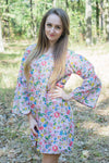 Lilac Bella Tunic Style Caftan in Happy Flowers Pattern
