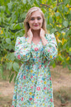 Mint Shape Me Pretty Style Caftan in Happy Flowers Pattern