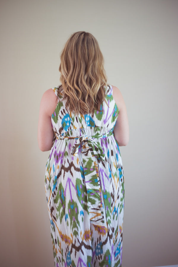 Ikat Maternity Maxi Dress