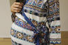New *Wide In-Built Belt Robe* Aztec Knee Length Maternity Hospital Gown