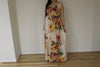 Cream Floral Maternity Maxi Dress