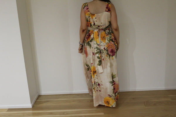 Cream Floral Maternity Maxi Dress