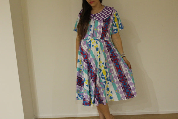 Peter Pan Collared Aztec Maternity Dress