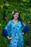 Blue Ballerina Style Caftan in Ikat Aztec