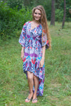 Gray High Low Wind Flow Style Caftan in Ikat Aztec Pattern