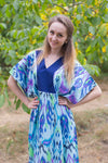 Light Blue Flowing River Style Caftan in Ikat Aztec Pattern