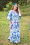 Light Blue I Wanna Fly Style Caftan in Ikat Aztec Pattern