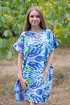 Light Blue Sunshine Style Caftan in Ikat Aztec Pattern
