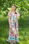 White Mint Beach Days Style Caftan in Ikat Aztec